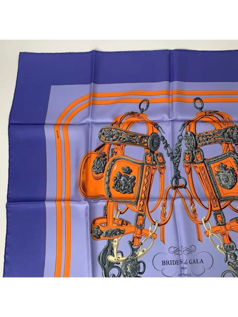 Hermes Carre 90 Silk Scarf Brides de Gala Blue - Picture 2 of 6